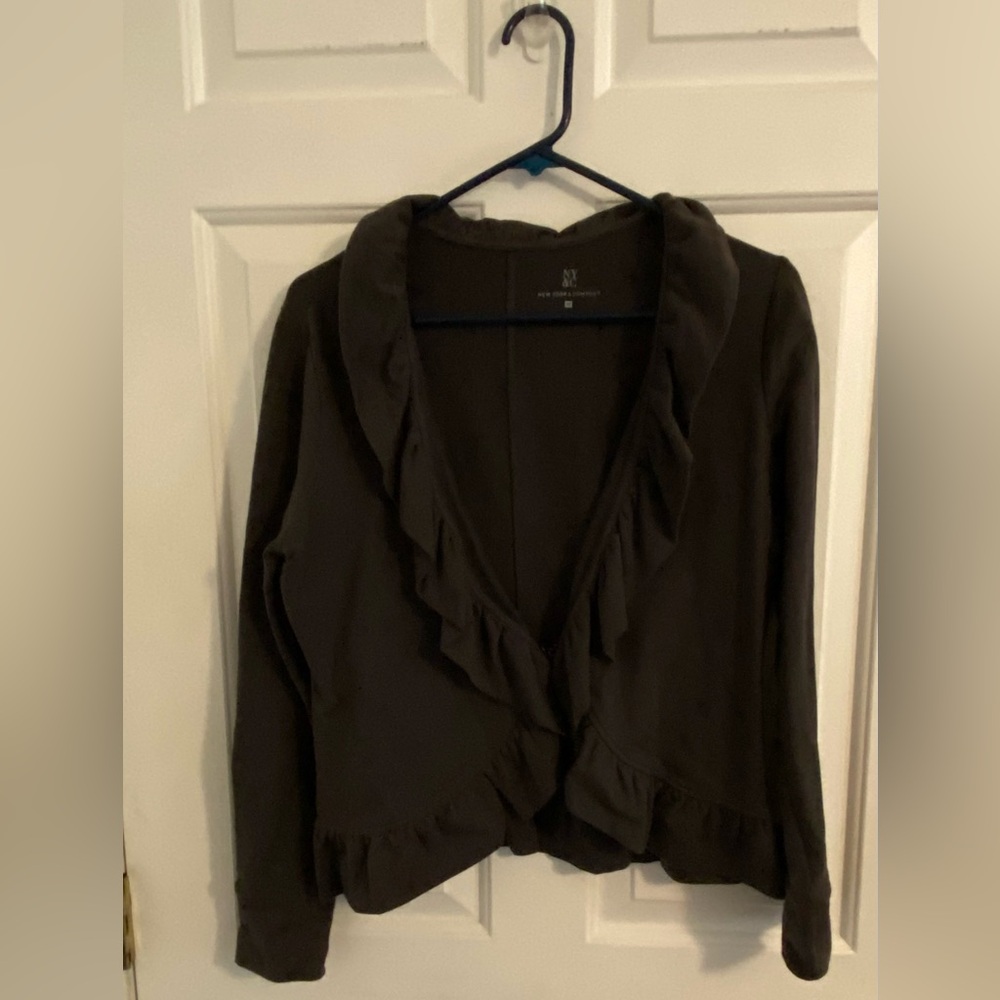 New York & Company ruffled blazer
